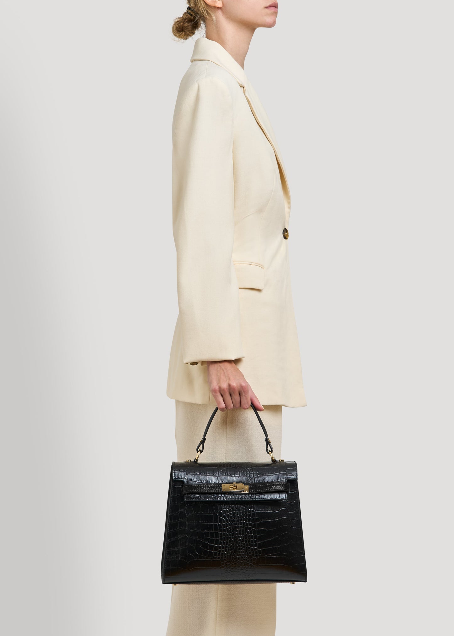 Borsa Zaira Limited Edition in Pelle Coco Nera