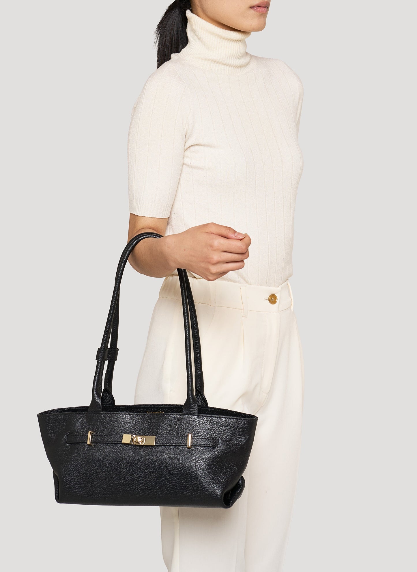 Borsa Lola in Pelle Togo Nera