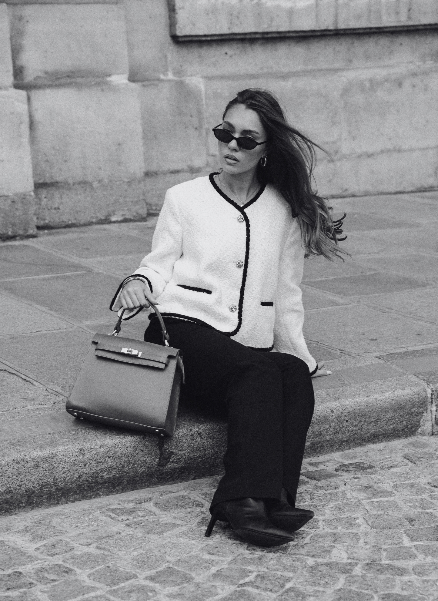 Borsa Zaira in Vera pelle Saffiano Nera