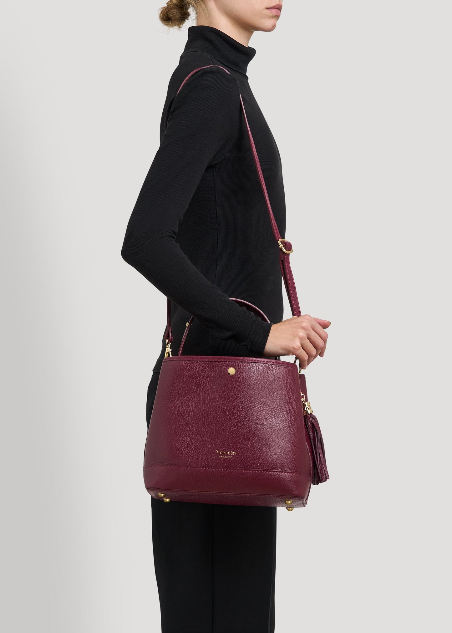 Borsa Kendy in pelle Dollaro Borgogna