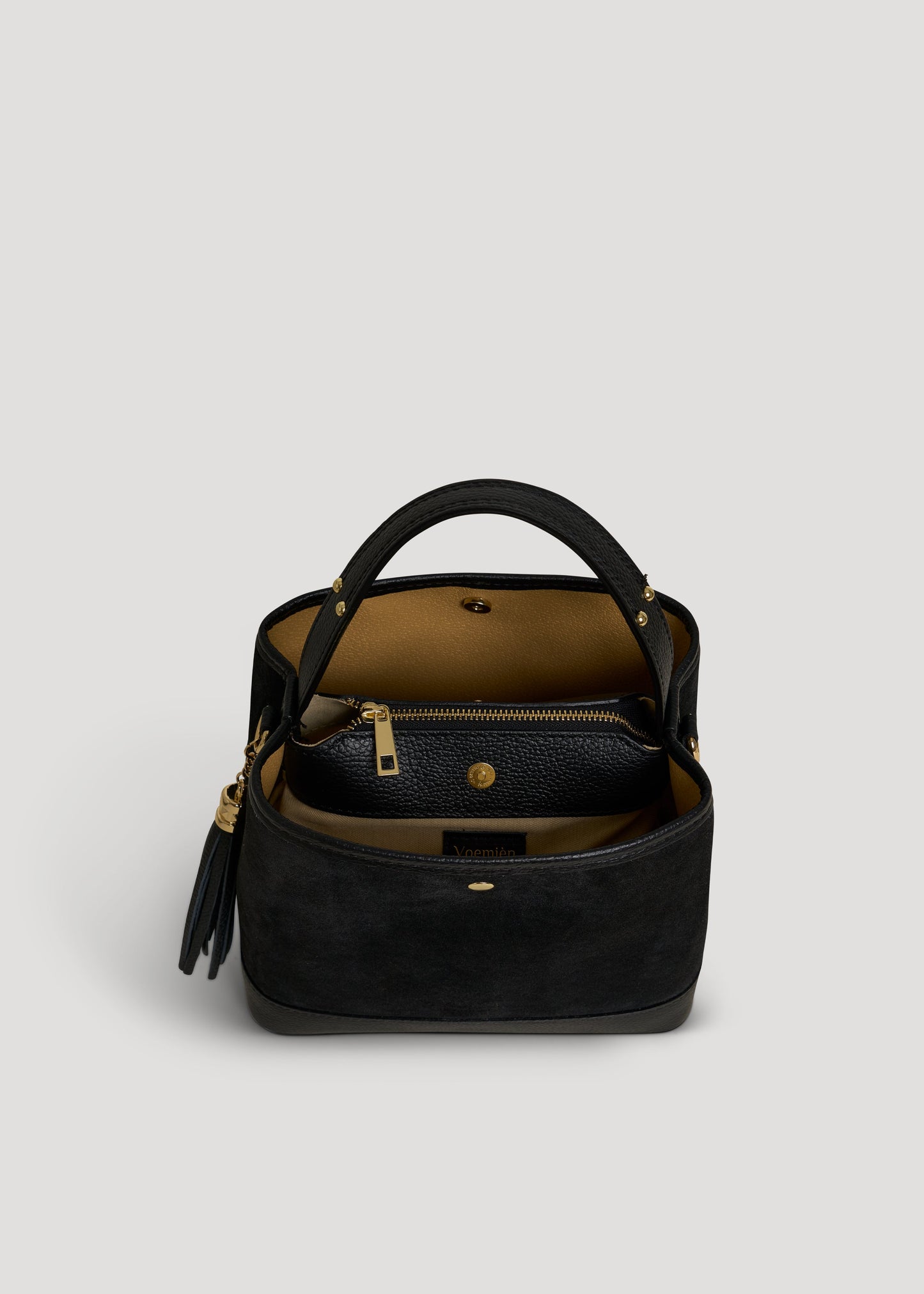 Borsa Kendy in Camoscio e Pelle Nera