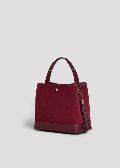 Borsa Kendy in Camoscio e Pelle Borgogna