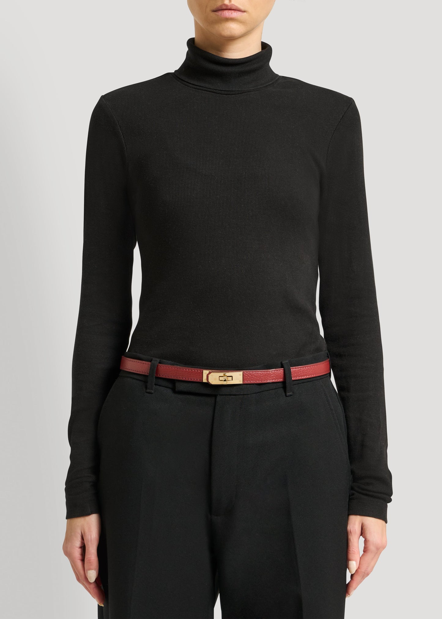 Cintura Baronne in pelle Borgogna