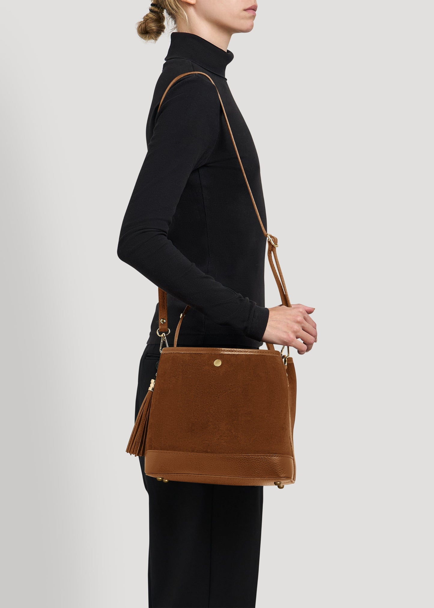 Borsa Kendy in Camoscio e Pelle Cuoio