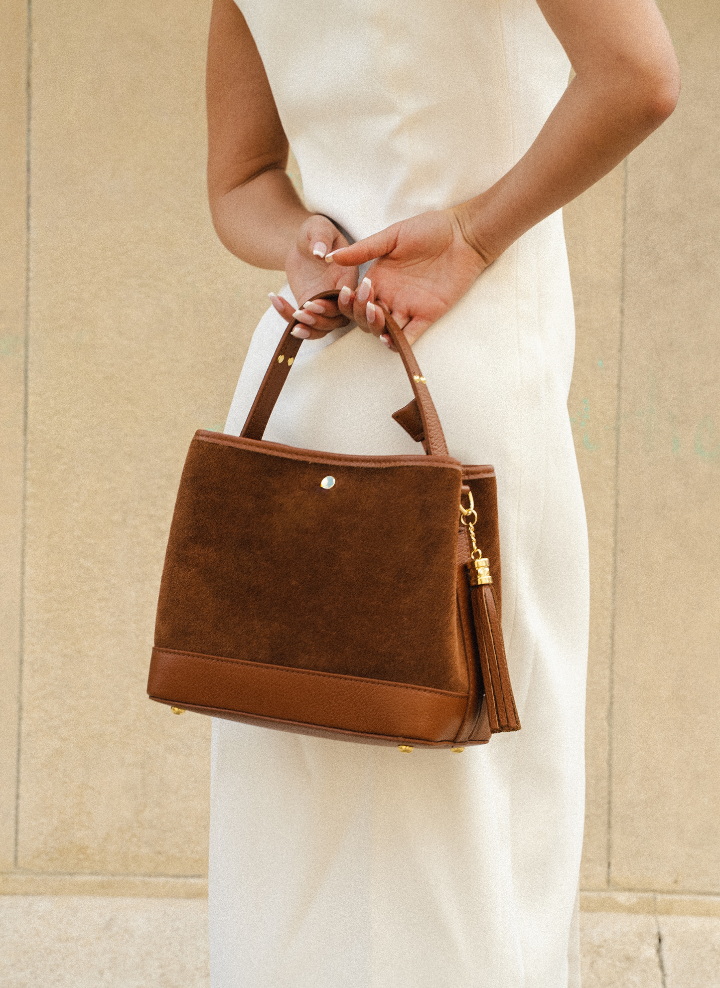 Borsa Kendy in Camoscio e Pelle Cuoio