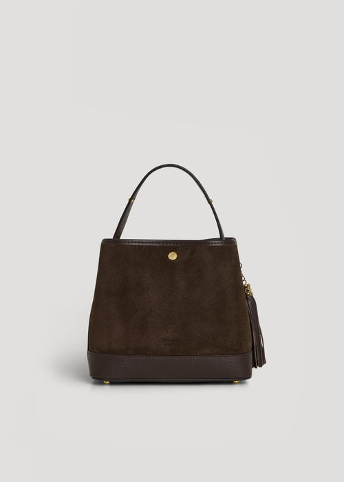 Borsa Kendy in Camoscio e Pelle Testa di Moro