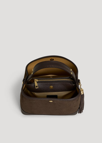 Borsa Kendy in Camoscio e Pelle Testa di Moro