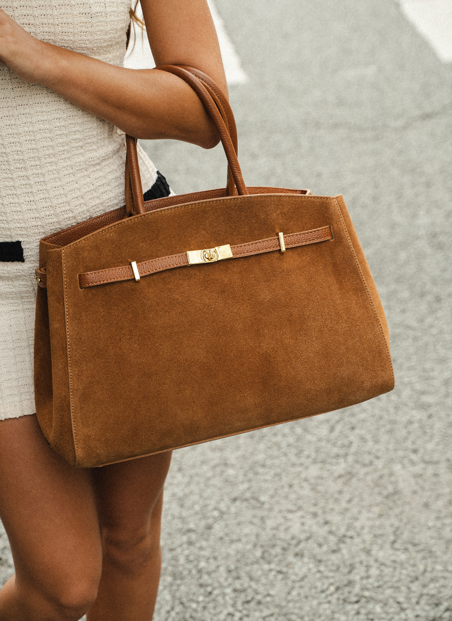 Borsa Driade in Camoscio e Pelle Cuoio