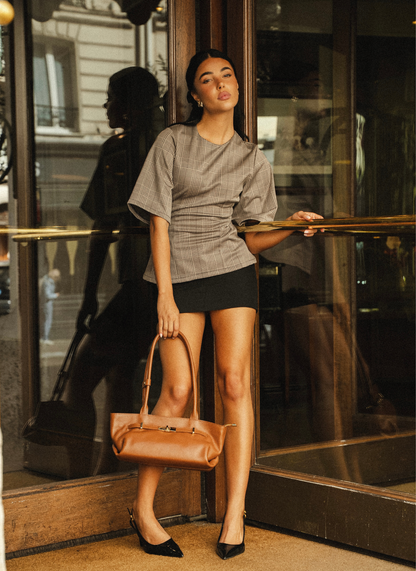 Borsa Lola in Pelle Togo Cuoio