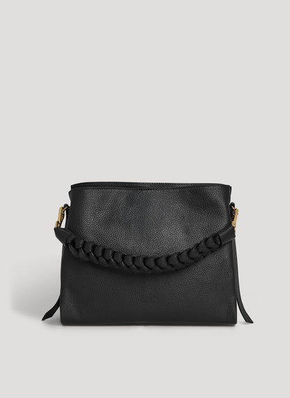Borsa Braid in pelle Dollaro Nera
