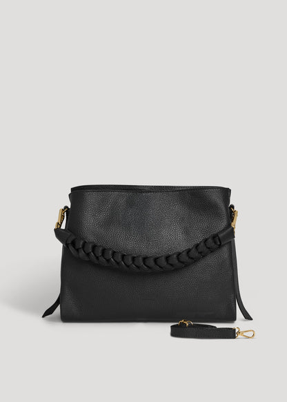 Borsa Braid in pelle Dollaro Nera