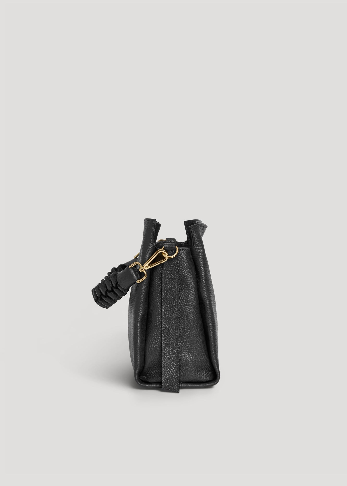 Borsa Braid in pelle Dollaro Nera