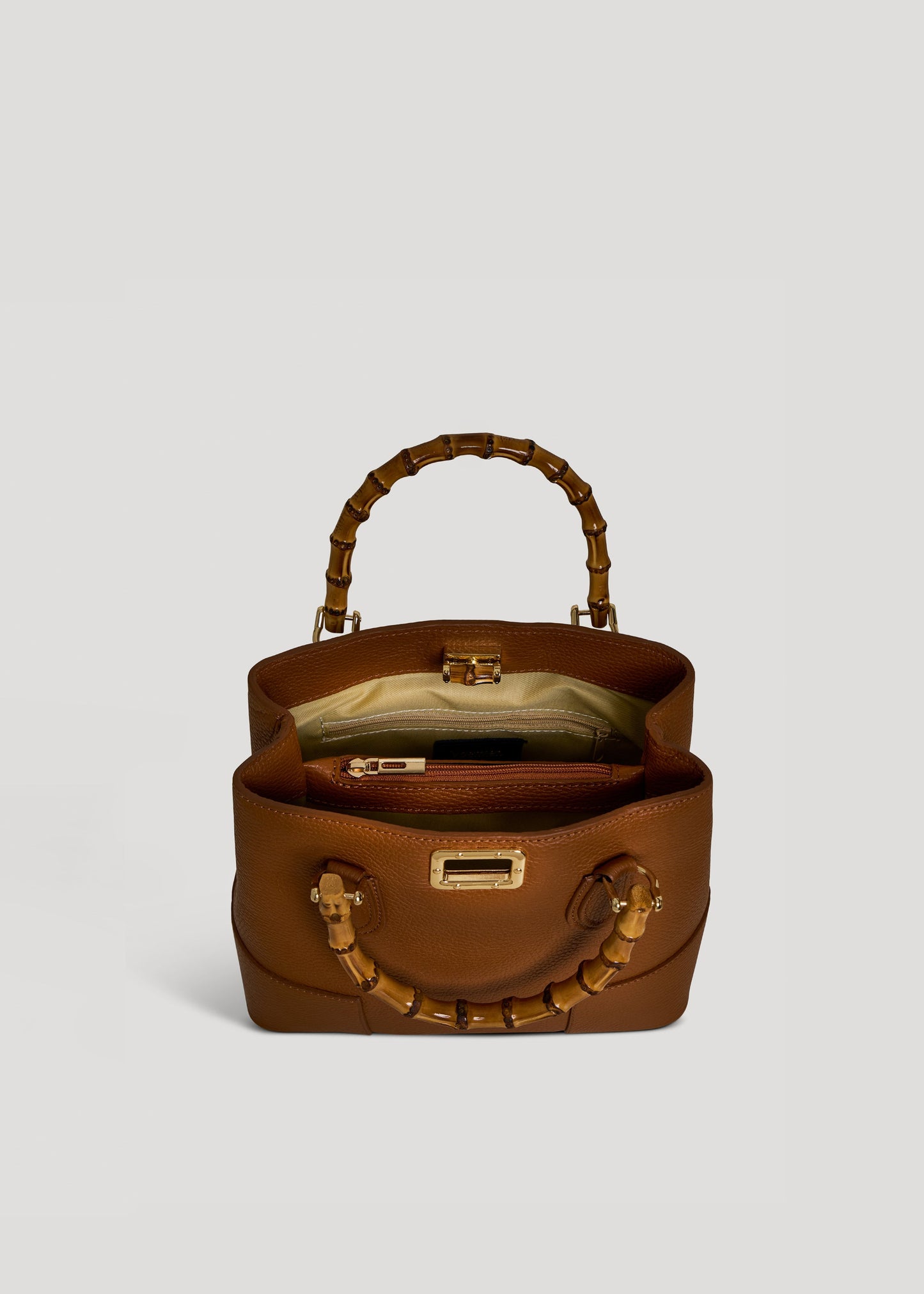 Borsa Bamboo Babe micro in pelle Dollaro Cuoio