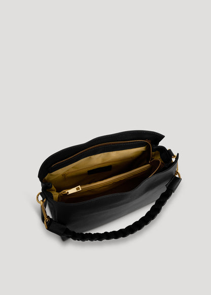 Borsa Braid in pelle Dollaro Nera