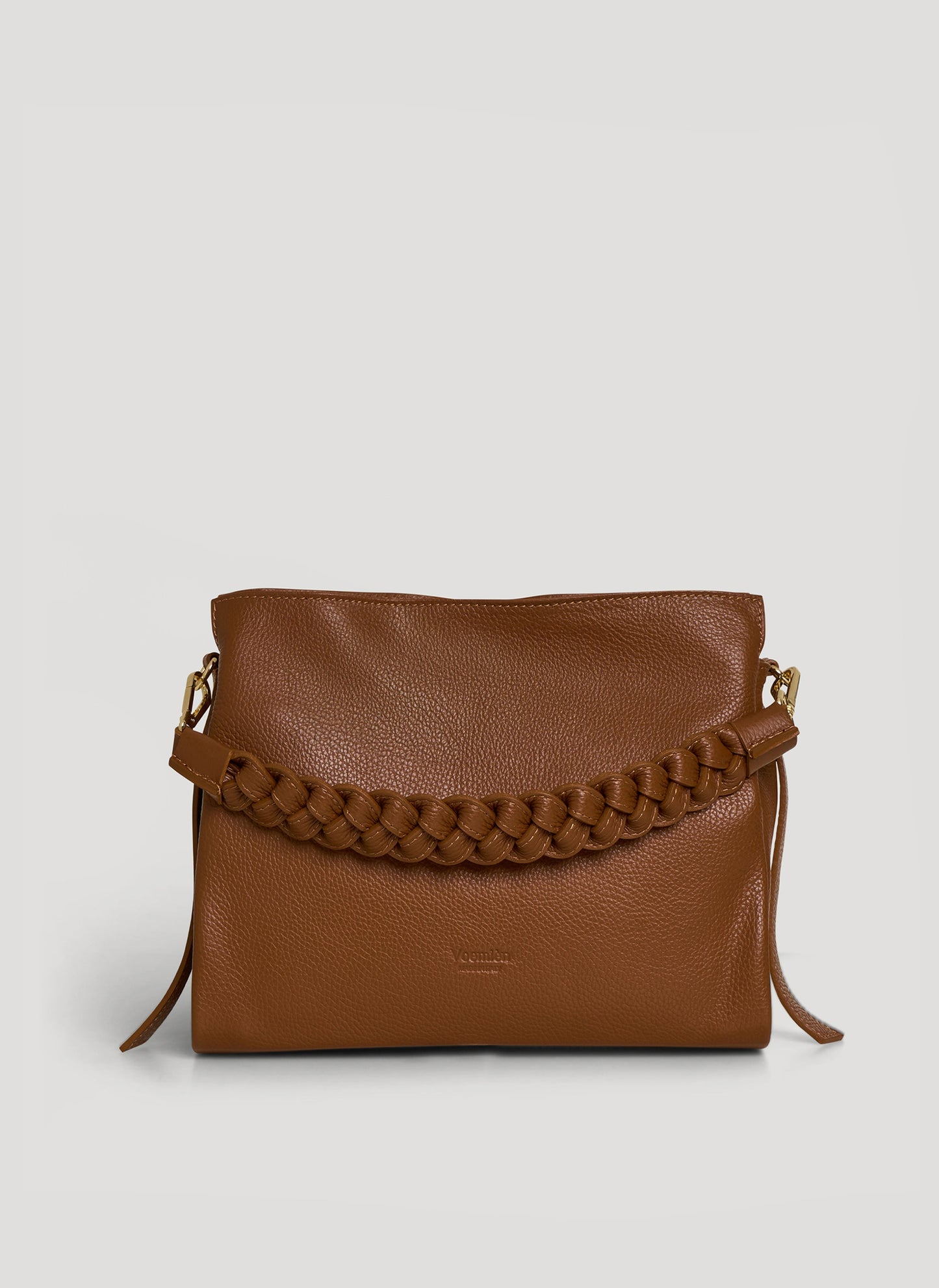 Borsa Braid in pelle Dollaro Cuoio