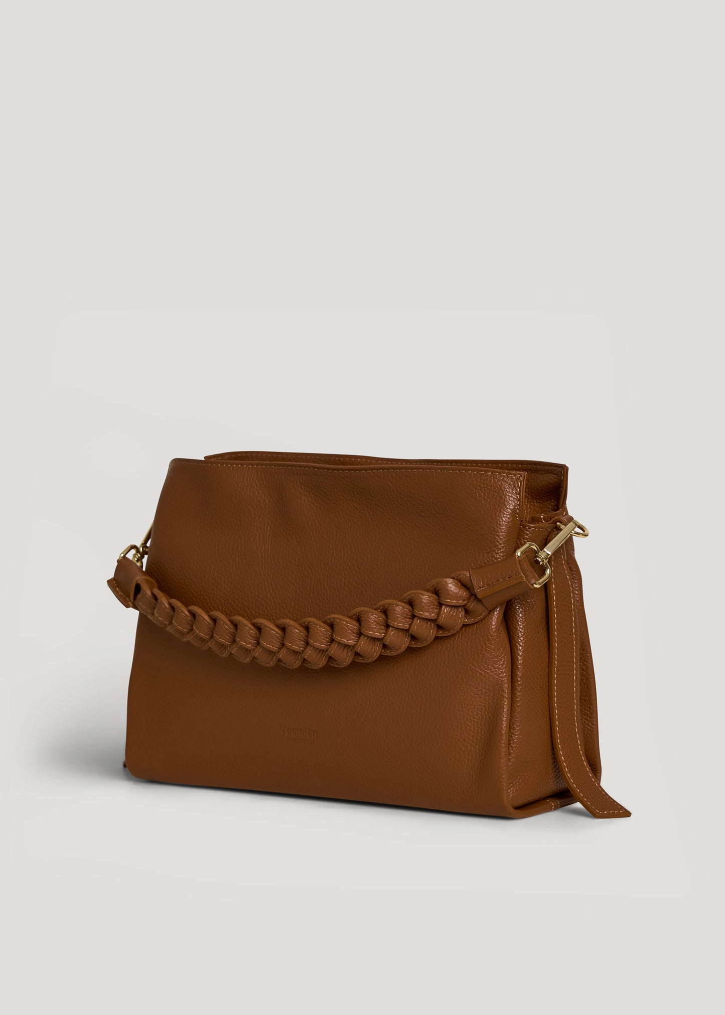 Borsa Braid in pelle Dollaro Cuoio