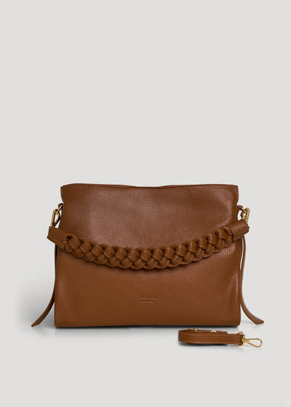 Borsa Braid in pelle Dollaro Cuoio