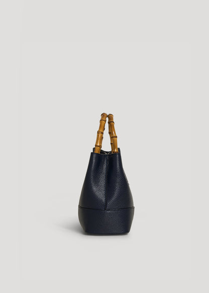 Borsa Bamboo Babe micro in pelle Dollaro Blu navy