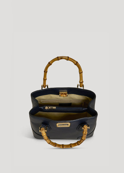 Borsa Bamboo Babe micro in pelle Dollaro Blu navy