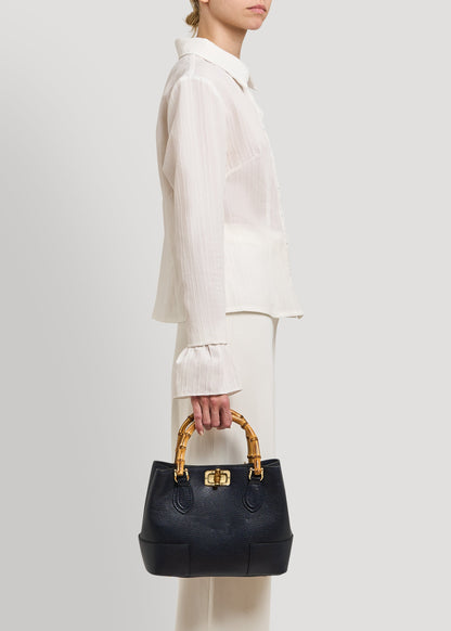 Borsa Bamboo Babe micro in pelle Dollaro Blu navy