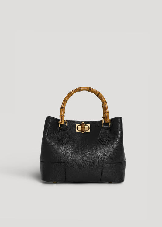 Borsa Bamboo Babe micro in pelle Dollaro Nera