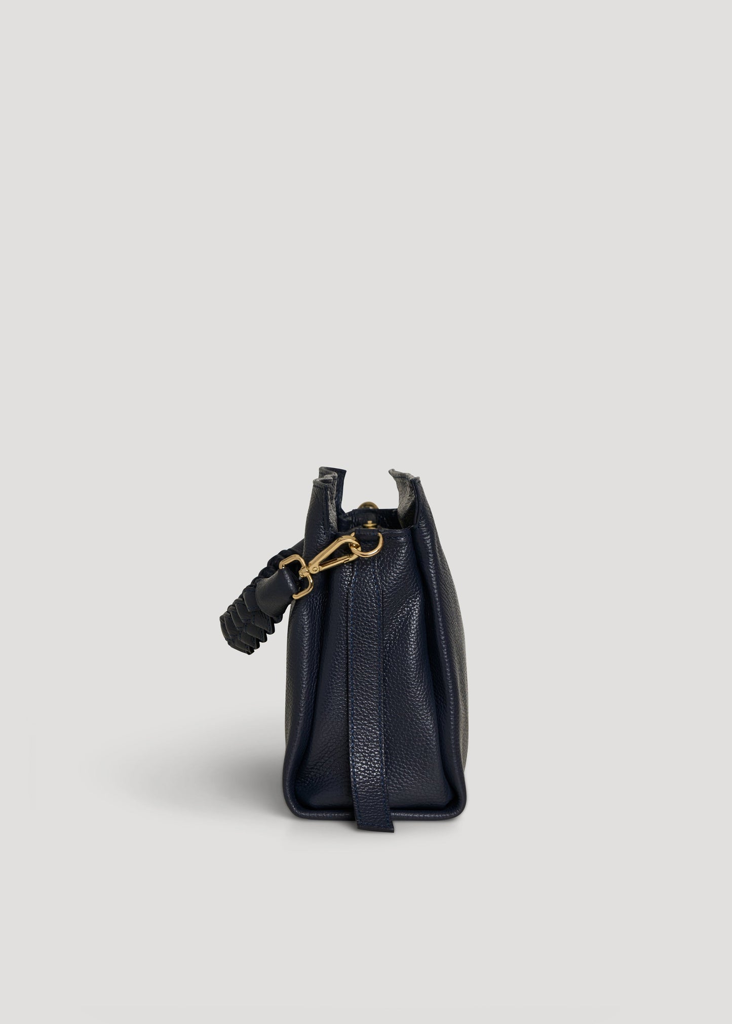 Borsa Braid in pelle Dollaro Blu Navy