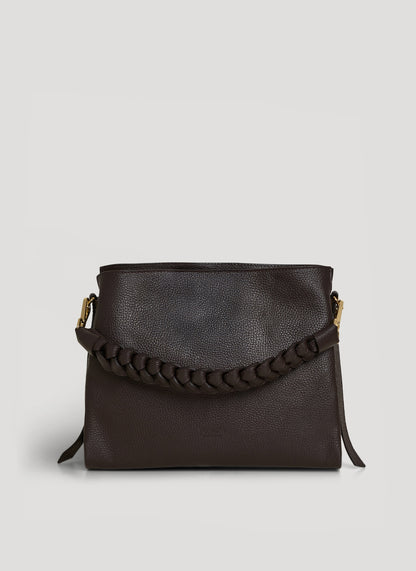 Borsa Braid in pelle Dollaro Testa di Moro