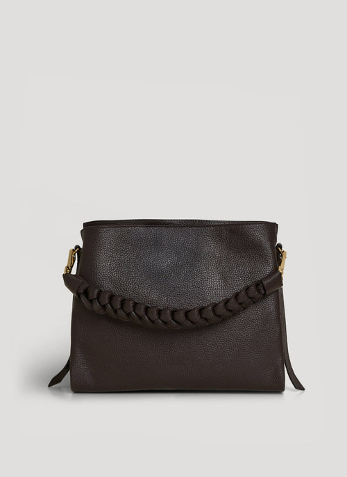 Borsa Braid in pelle Dollaro Testa di Moro