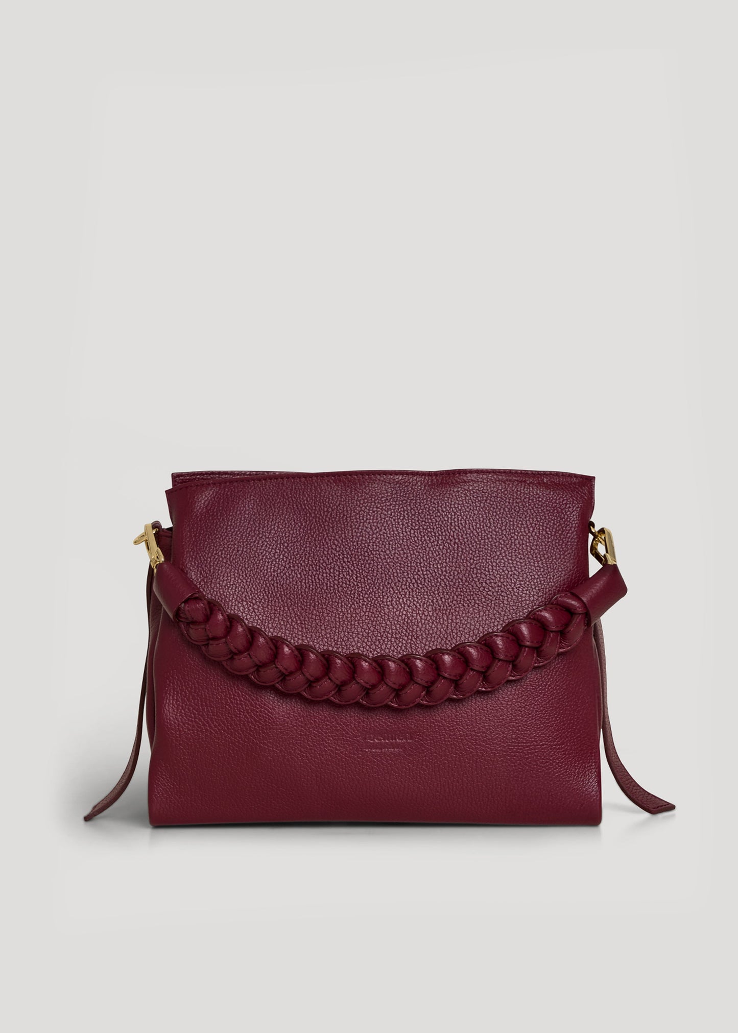 Borsa Braid in pelle Dollaro Borgogna