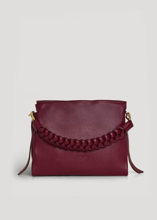 Borsa Braid in pelle Dollaro Borgogna