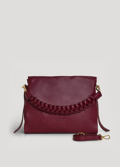 Borsa Braid in pelle Dollaro Borgogna