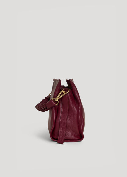 Borsa Braid in pelle Dollaro Borgogna