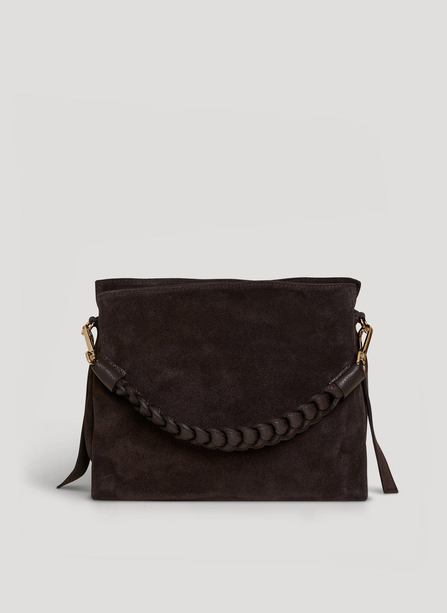 Borsa Braid in Camoscio e Pelle Testa di Moro