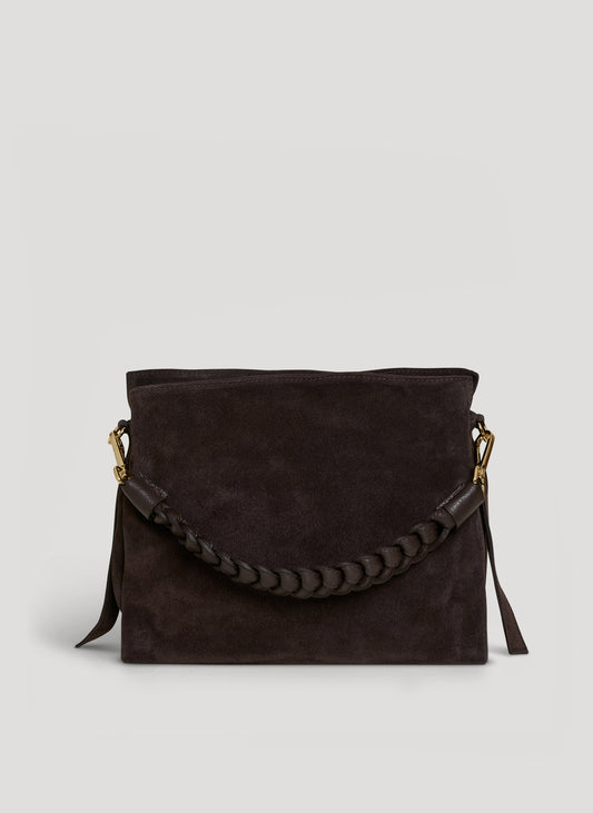 Borsa Braid in Camoscio e Pelle Testa di Moro