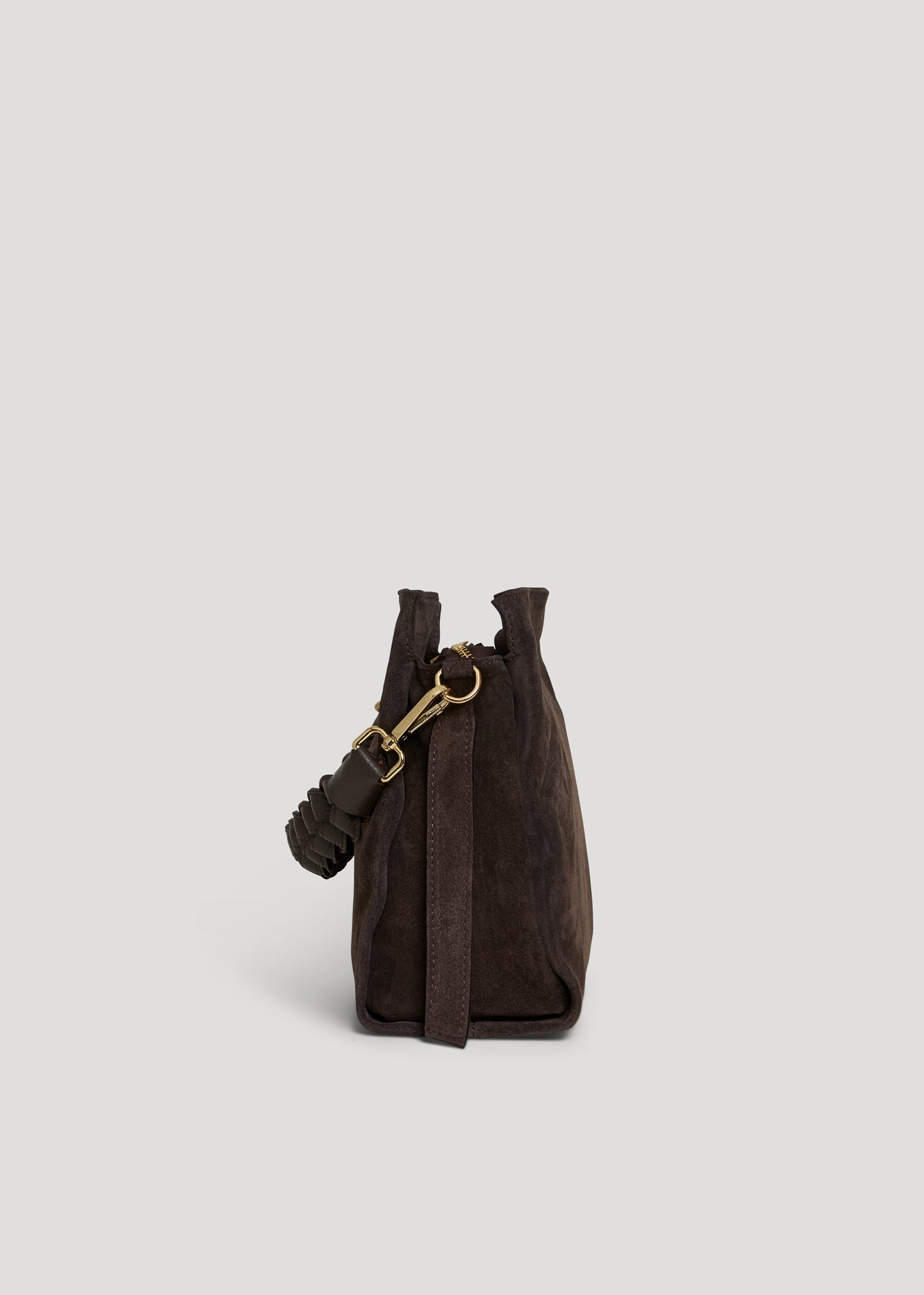 Borsa Braid in Camoscio e Pelle Testa di Moro