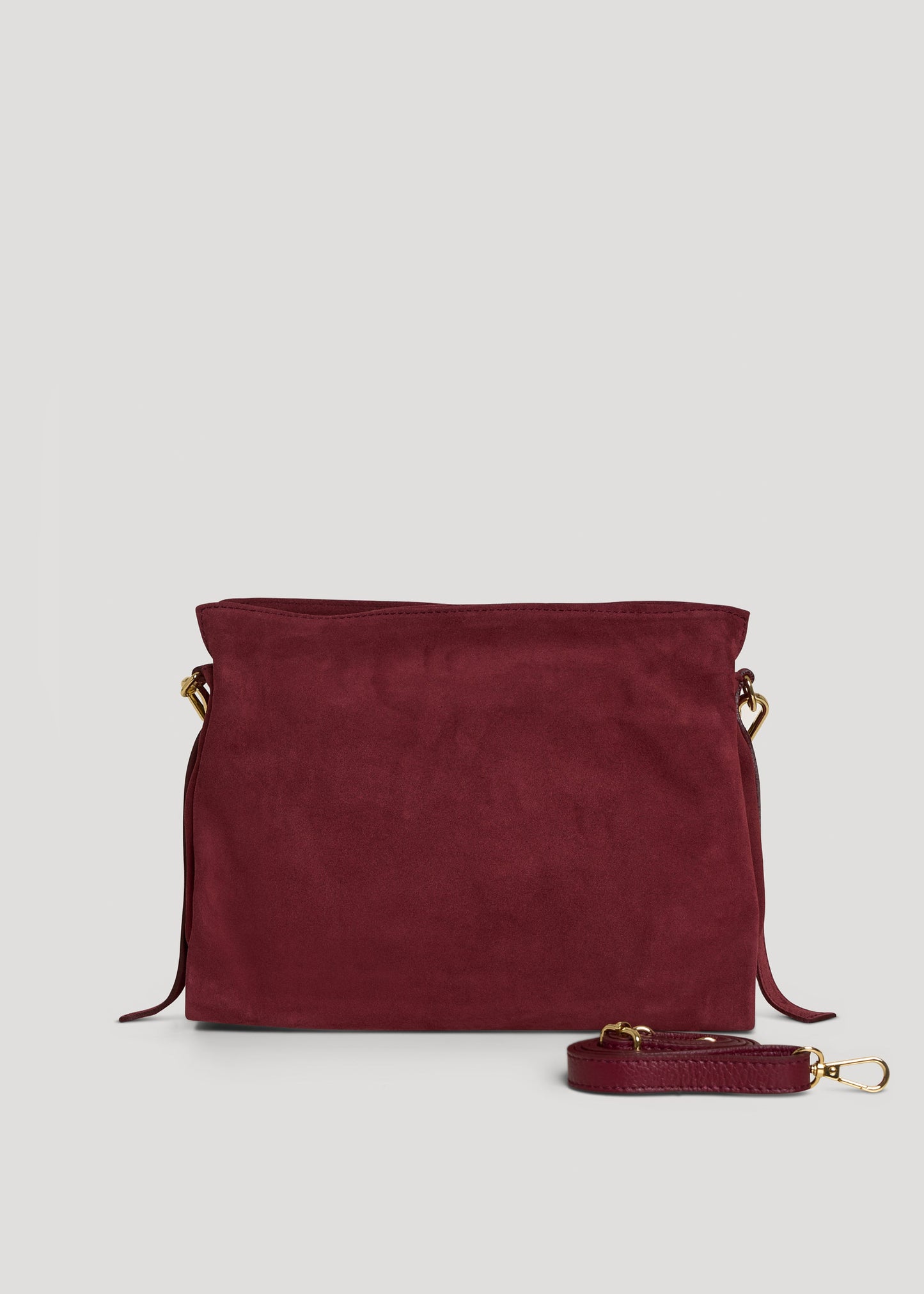 Borsa Braid in Camoscio e Pelle Borgogna