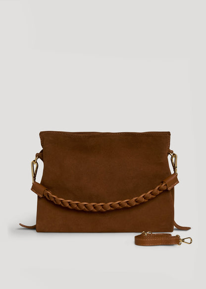 Borsa Braid in Camoscio e Pelle Cuoio