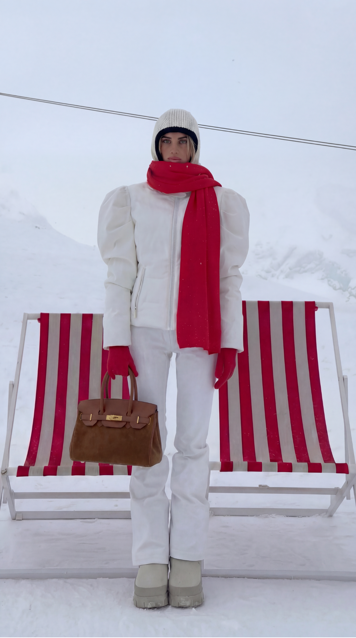 Borsa Elizabeth Micro in Camoscio e Pelle Cuoio