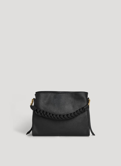 Borsa Braid Micro in pelle Dollaro Nera