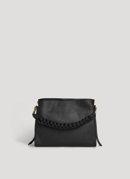Borsa Braid Micro in pelle Dollaro Nera