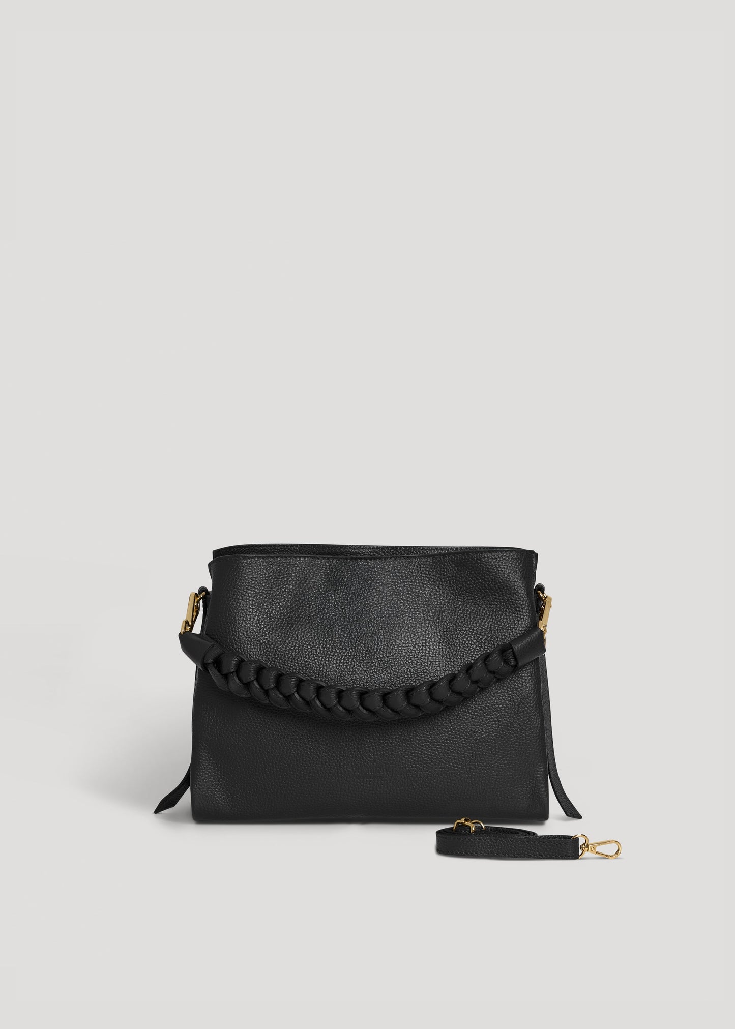 Borsa Braid Micro in pelle Dollaro Nera
