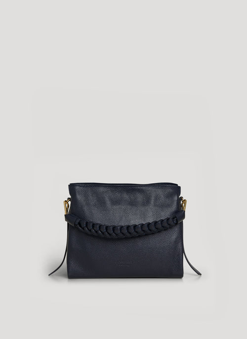 Borsa Braid Micro in pelle Dollaro Blu Navy