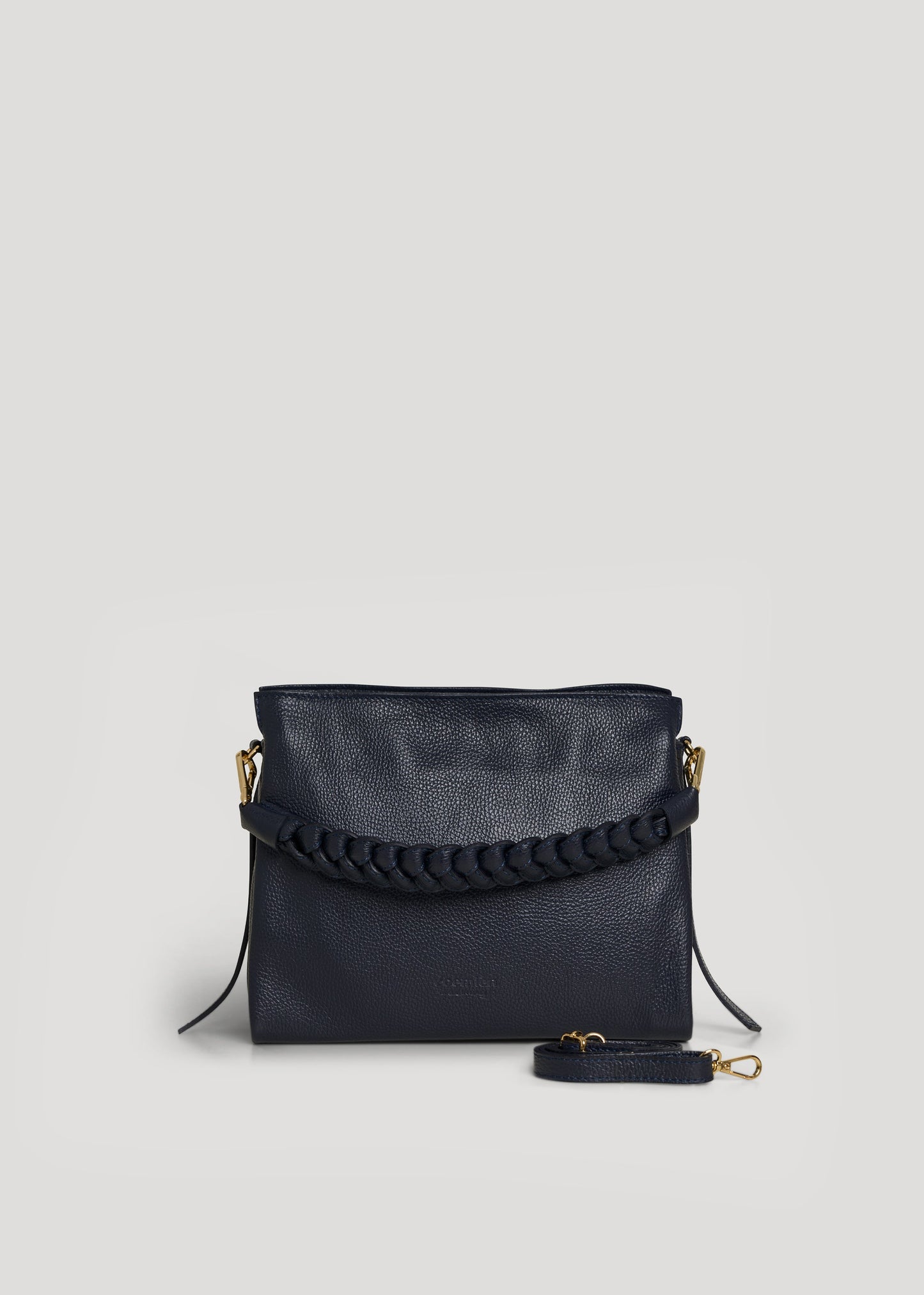 Borsa Braid Micro in pelle Dollaro Blu Navy