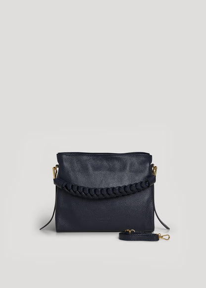 Borsa Braid Micro in pelle Dollaro Blu Navy