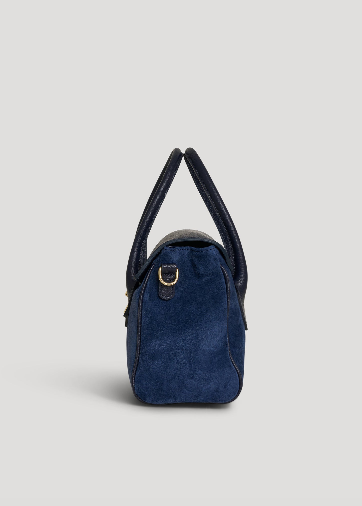 Borsa Cécile in Camoscio e Pelle Blu Navy
