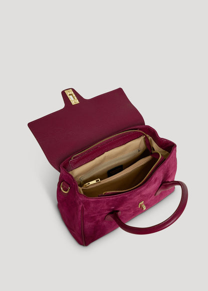 Borsa Cécile in Camoscio e Pelle Borgogna