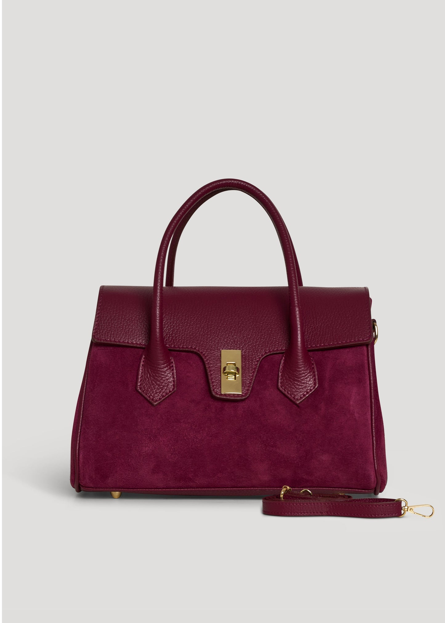 Borsa Cécile in Camoscio e Pelle Borgogna