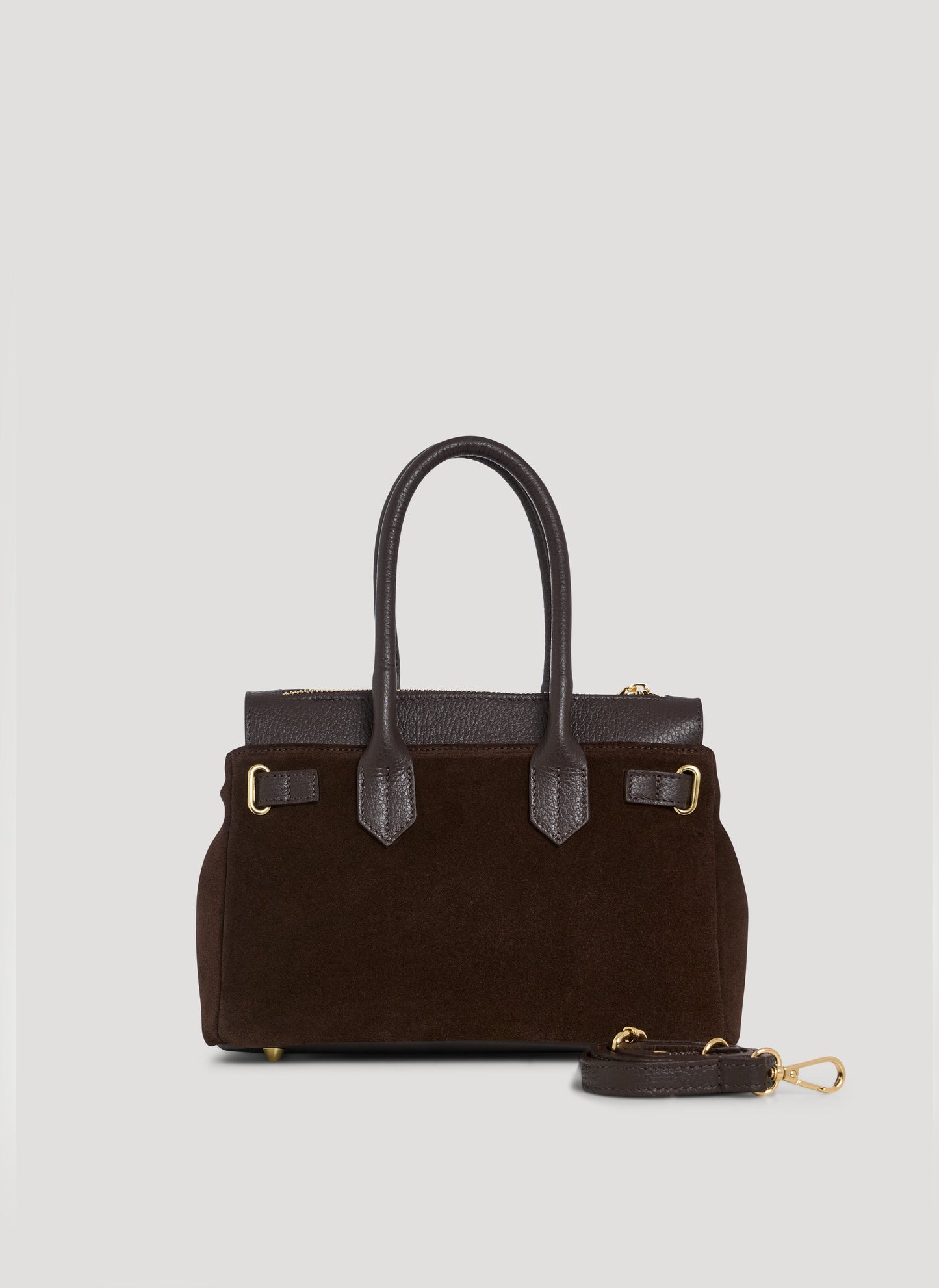 Borsa Elizabeth Micro in Camoscio e Pelle Testa di Moro