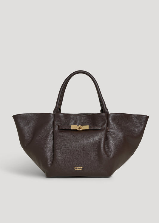 Borsa Charlène in Pelle Togo Testa di moro