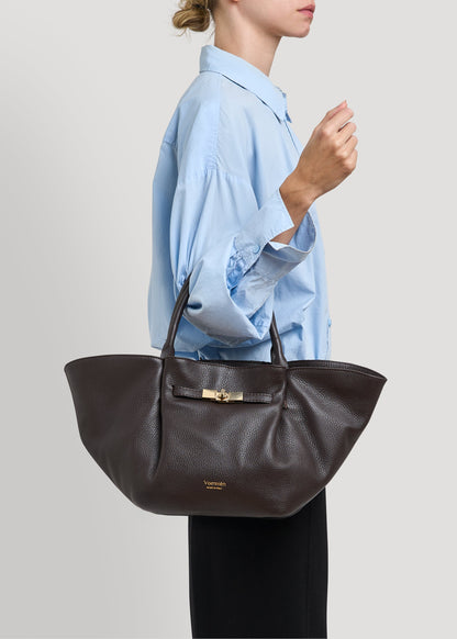 Borsa Charlène in Pelle Togo Testa di moro